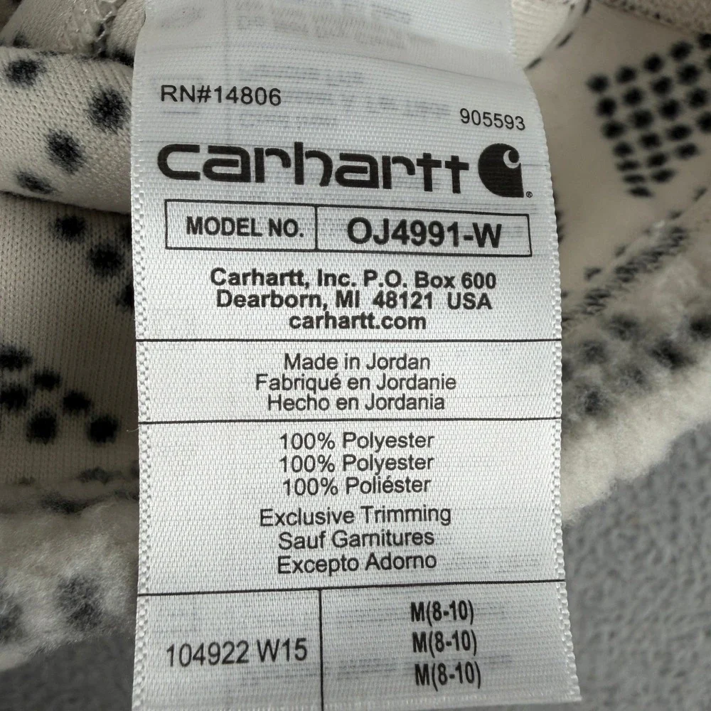 Carhartt Fleece Pullover‎ Womens M White Aztec Geometric Pattern Relaxed Fit